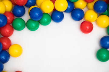 Multi-colored plastic balls. A children's balls isolated on white background.