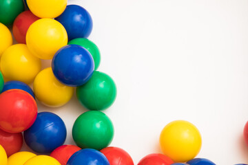 Multi-colored plastic balls. A children's balls isolated on white background.