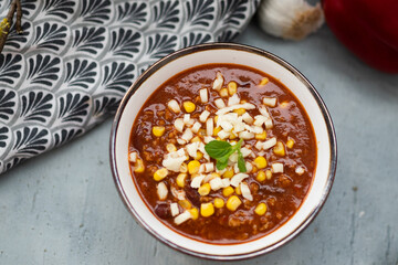 Pyszny lunch zupa meksykańska