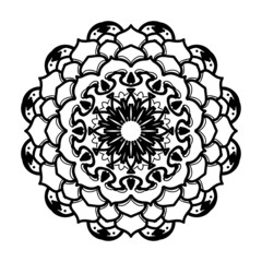 Hand drawn mandala. decoration in ethnic oriental  doodle ornament.