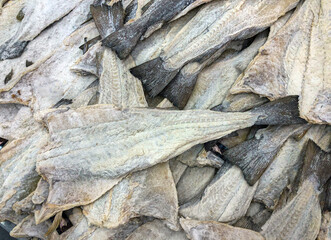 Raw salted cod, whole in the box