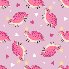 Obraz premium pattern cute dinosaurs for kids, poster, t-shirt, background