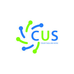 CUS logo design initial creative letter on white background. CUS vector logo simple, elegant and luxurious,technology logo shape.CUS unique letter logo design.  © Expensive Man