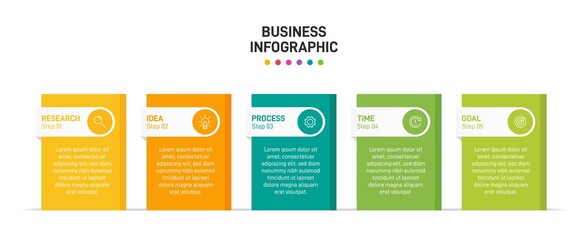 Infographic design with icons and 5 options or steps. Thin line vector. Infographics business concept. Can be used for info graphics, flow charts, presentations, web sites, banners, printed materials.