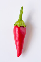 Red chilli pepper isolated on a white background.