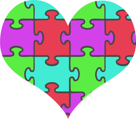 Autism Awareness Puzzle Heart