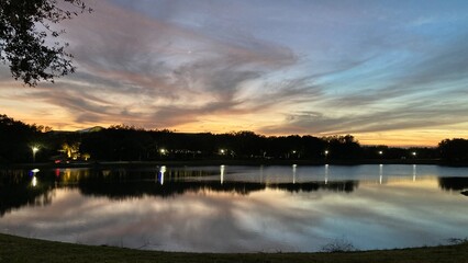 sunset over the river