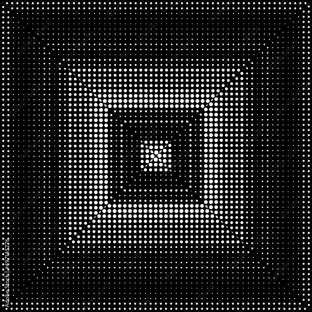 Poster pattern and box shaped designs based on diagonal striped design in black and white with dots and spo