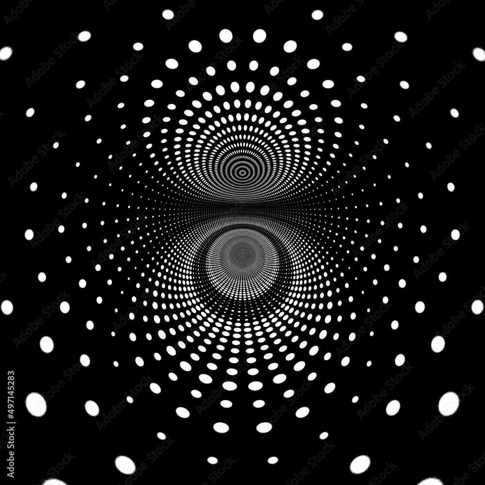 Poster pattern and designs based on diagonal striped design in black and white with dots and spots in shade
