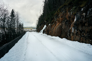 road in the Skreiafjella Mountains by Lake Mjøsa, Norway