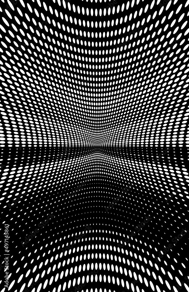 Poster pattern and designs based on diagonal striped design in black and white with dots and spots in shade