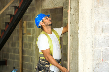 house construction carpenter in africa at work industry