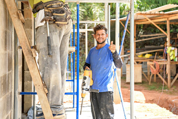 house construction carpenter in africa at work industry