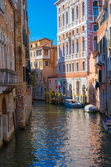 Fototapeta na wymiar Scenic view of Venice empty canals during daylight