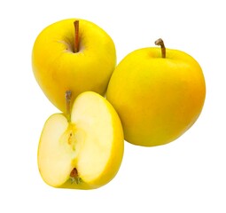 yellow apples isolated