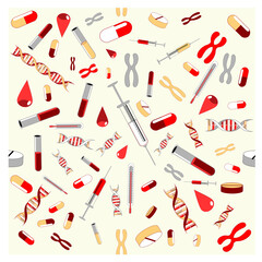 medical icons. seamless pattern.