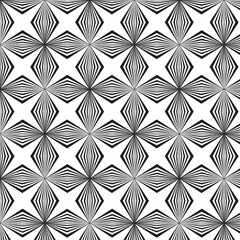 Fototapeta premium Abstract geometric optical illusion ornamental seamless background with trendy effect seamless repeat pattern