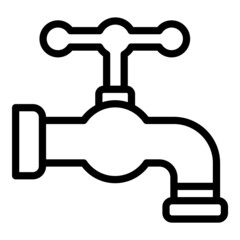 Water Tap Flat Icon Isolated On White Background