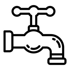 Faucet Flat Icon Isolated On White Background