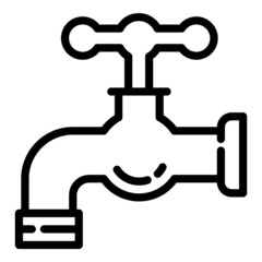 Water Tap Flat Icon Isolated On White Background
