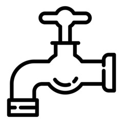 Water Tap Flat Icon Isolated On White Background