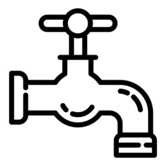 Water Tap Flat Icon Isolated On White Background