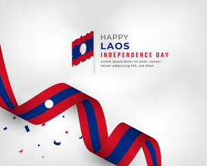 Happy Laos Independence Day October 22 th Celebration Vector Design Illustration. Template for Poster, Banner, Advertising, Greeting Card or Print Design Element