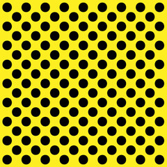 Yellow background with black polka dots, polka dot background