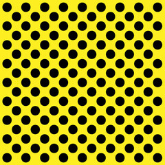 Yellow background with black polka dots, polka dot background	
