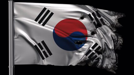 Korea torn flag