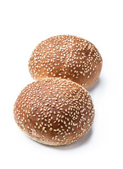 Hamburger buns isolated on a white background