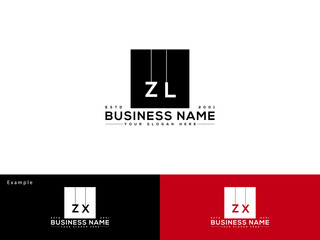 ZL Logo Image, Letter Zl lz Square Black Logo Icon Vector For Your Brand - obrazy, fototapety, plakaty