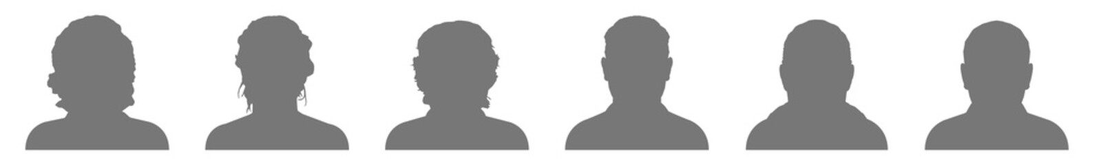 Avatar Icon Silver Gray | Illustration | Avatars User Icon Client Silhouette Symbol | Member Profile Logo | Avatar Login Head Female Male Sign | Avatar Isolated | Variations