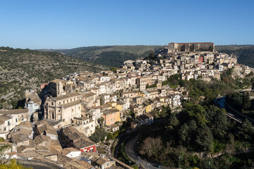 Naklejka premium Vue panoramique sur Raguse, Ragusa Ibla, Sicile