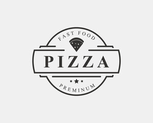 Vintage Retro Badge Fast Food Restaurant Label Design Element