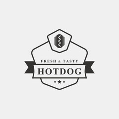 Vintage Retro Badge Fast Food Restaurant Label Design Element