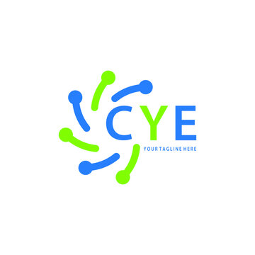 CYE logo design initial creative letter on white background.
CYE vector logo simple, elegant and luxurious,technology logo shape.CYE unique letter logo design. 