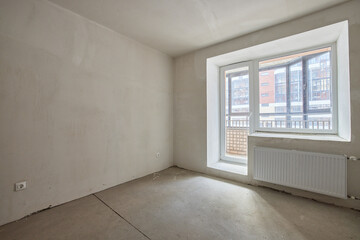 Typical rough finishing of an apartment in a new building. Real estate object