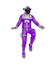 astronaut explorer is floating and landing