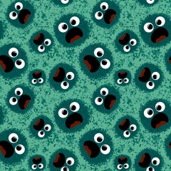 Kids seamless aliens monsters pattern for textiles and packaging and gifts and cards and linens and wrapping paper