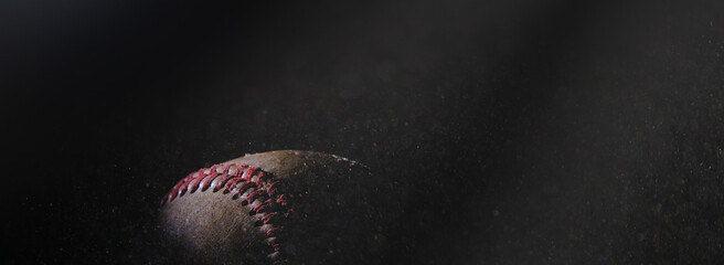 Dark lighting baseball background for sports banner.