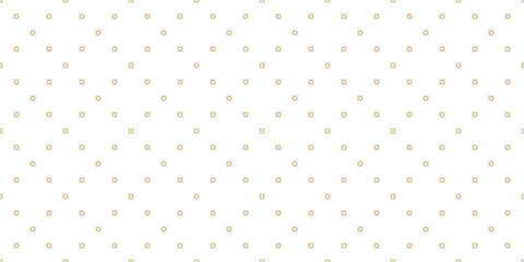 Vector minimalist background. Golden geometric seamless pattern with tiny floral shapes, small crosses. Simple abstract minimal texture in gold and white color. Modern luxury design for decor, fabric