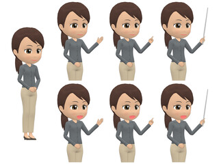 [Presentation A] African American Woman shirts ponytail oblique angle