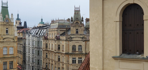 Widok z poddasza kamienicy na Josefovie, Praga
