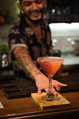 bartender with cocktail