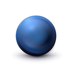 Blue ball, sphere classic blue color. Matt mock up of clean realistic orb, icon. Simple shape isolated. Vector.