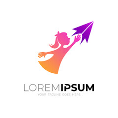 Obraz premium people and arrow design vector, up logo design