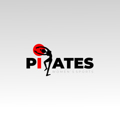 Pilates logo, Pilates woman logo design graphic, creative icon, silhouette