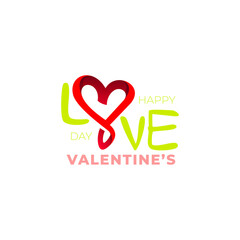 Love logo template, Valentine design vector, font icons