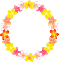 Clip art of frame of plumeria flower decoration